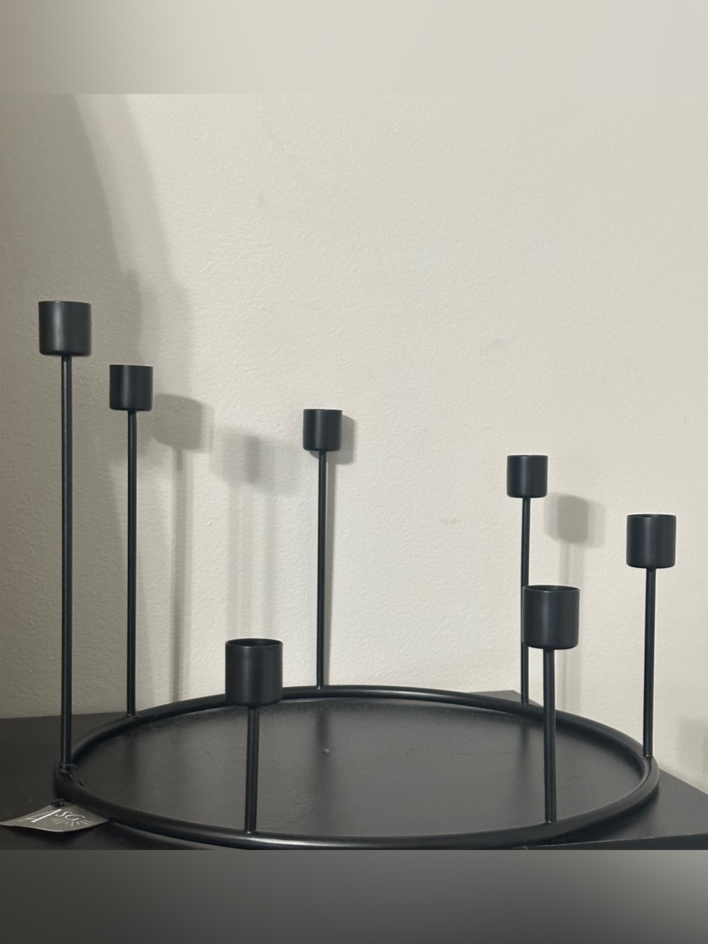 Modern Black Multi-Arm Metal Candle Holder